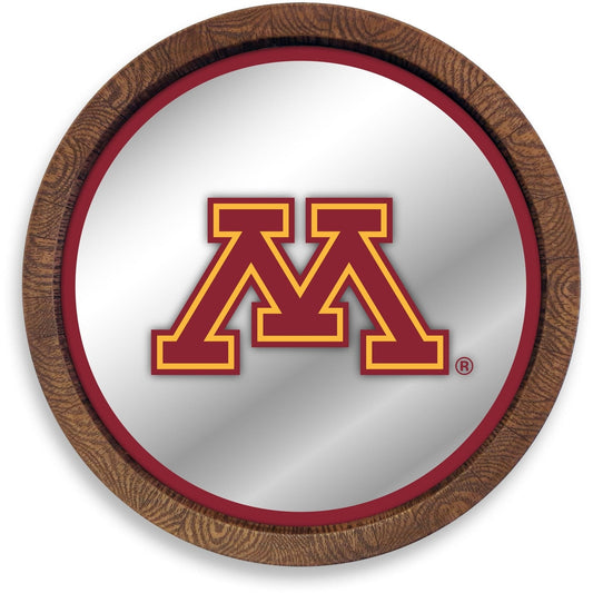 Minnesota Golden Gophers: "Faux" Barrel Top Mirrored Wall Sign - The Fan-Brand