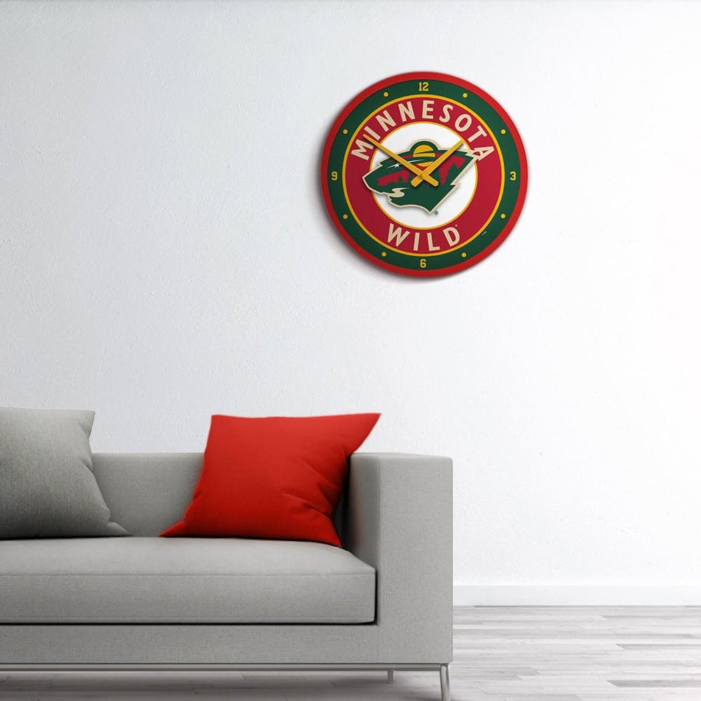 Minnesota Wild: Modern Disc Wall Clock - The Fan-Brand