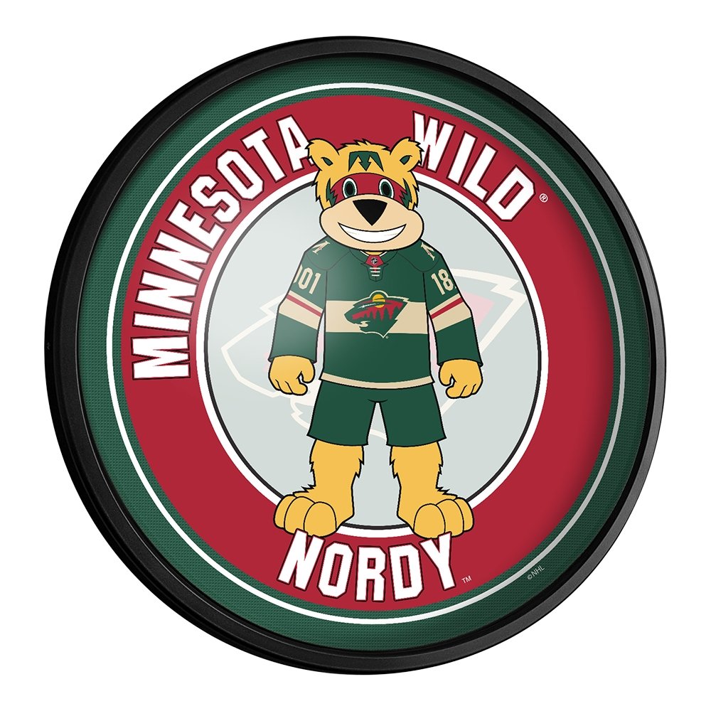 Minnesota Wild: Nordy - Round Slimline Lighted Wall Sign - The Fan-Brand