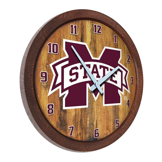 Mississippi State Bulldogs: Faux Barrel Top Wall Clock - The Fan-Brand