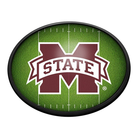 Mississippi State Bulldogs: On the 50 - Oval Slimline Lighted Wall Sign - The Fan-Brand