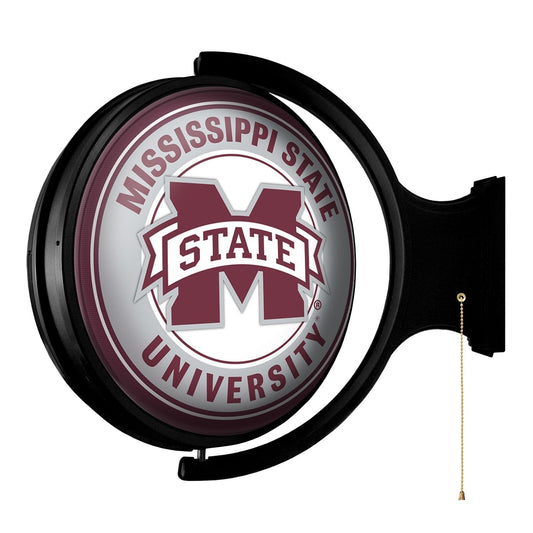 Mississippi State Bulldogs: Original Round Rotating Lighted Wall Sign - The Fan-Brand