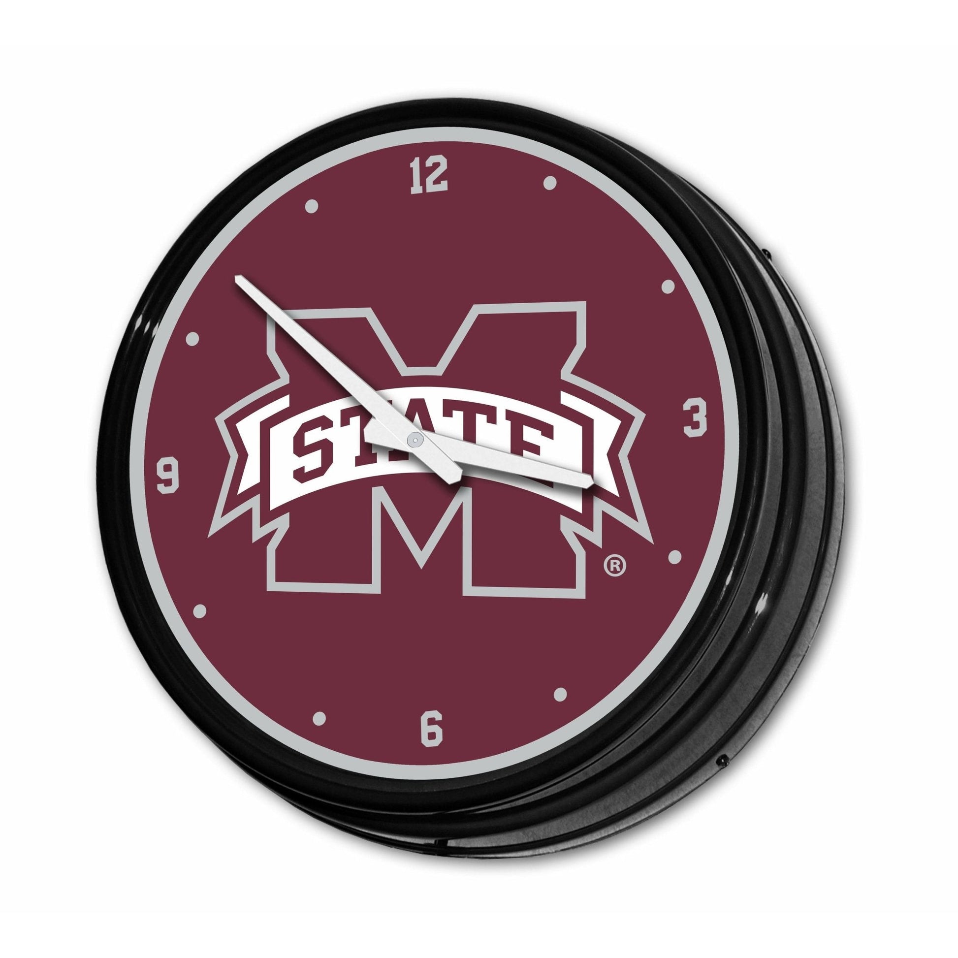 Mississippi State Bulldogs: Retro Lighted Wall Clock - The Fan-Brand