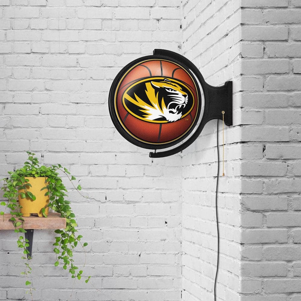 Missouri Tigers: Basketball - Original Round Rotating Lighted Wall Sign - The Fan-Brand