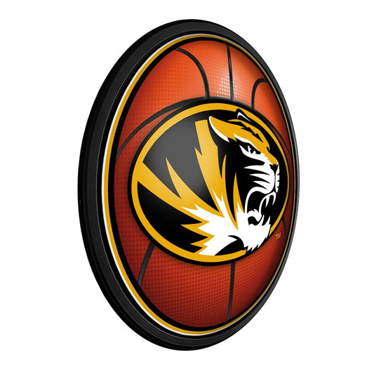 Missouri Tigers: Basketball - Round Slimline Lighted Wall Sign - The Fan-Brand