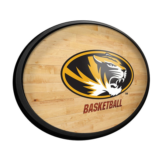 Missouri Tigers: Hardwood - Oval Slimline Lighted Wall Sign - The Fan-Brand