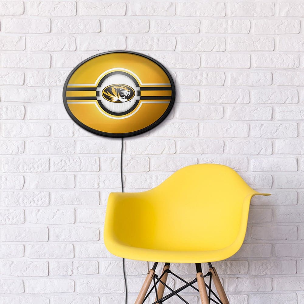 Missouri Tigers: Oval Slimline Lighted Wall Sign - The Fan-Brand