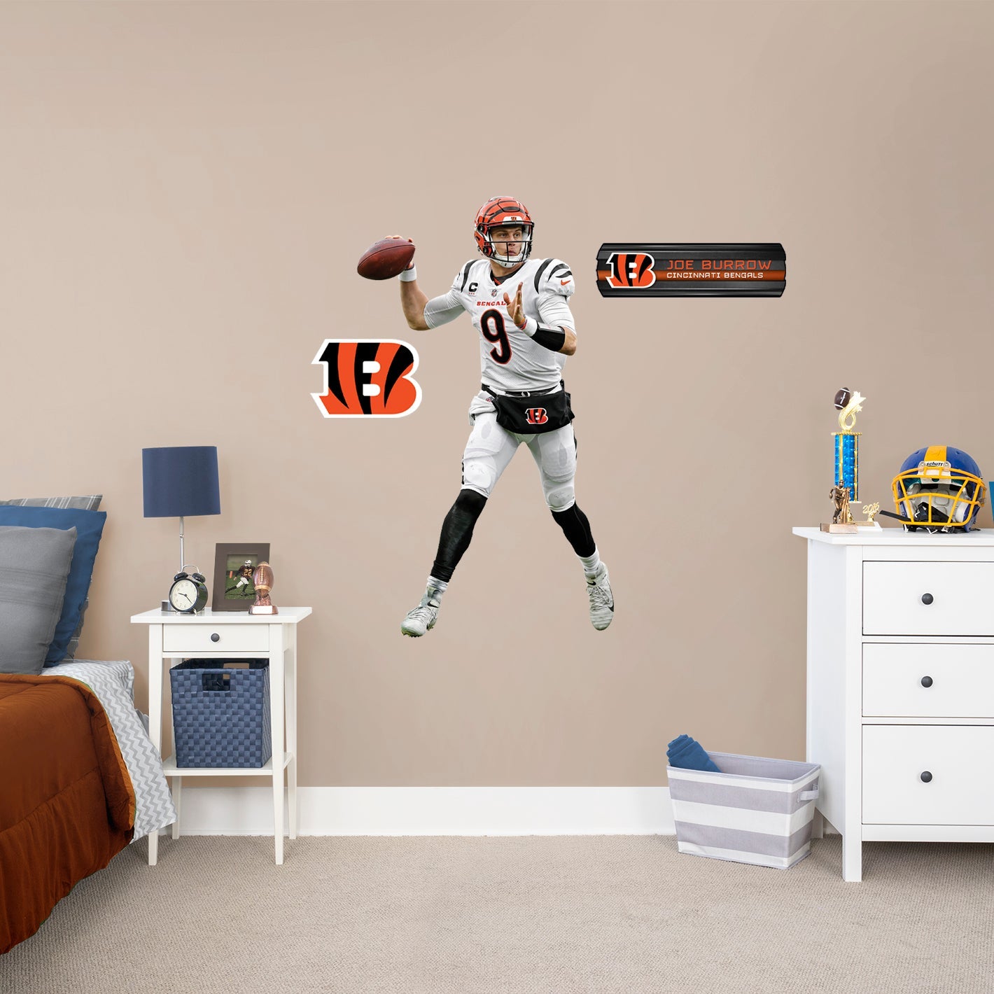 Cincinnati Bengals: Joe Burrow Pass - Officially Licensed NFL Removable Adhesive Decal