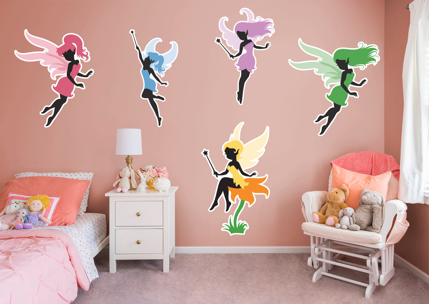 Nursery:  Five Fairies Collection        -   Removable Wall   Adhesive Decal