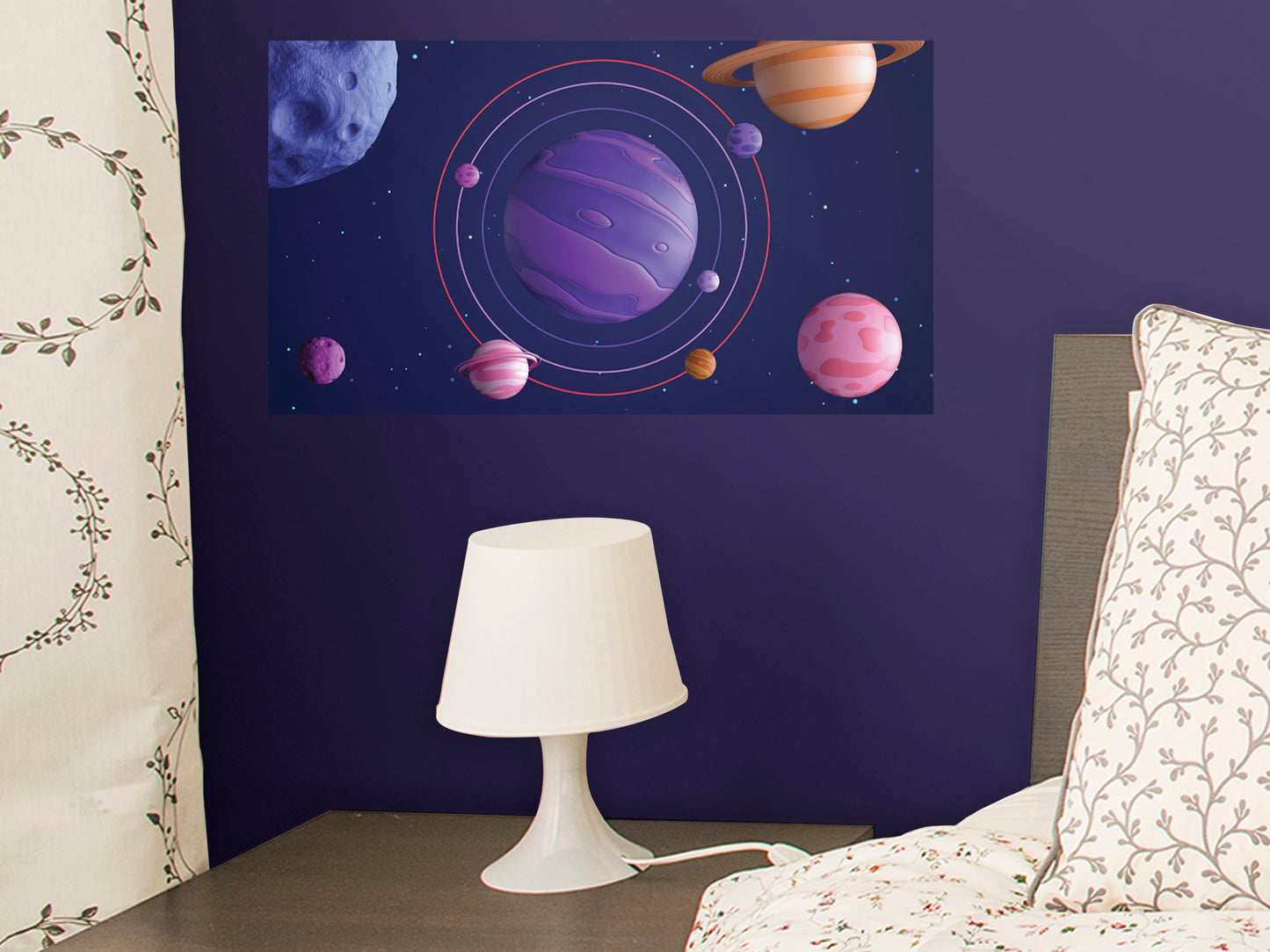 Planets: Candy Mural        -   Removable     Adhesive Decal