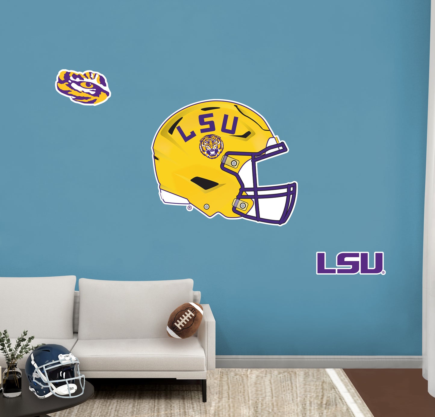 LSU Tigers: Helmet Art - Officially Licensed NCAA Removable Adhesive Decal