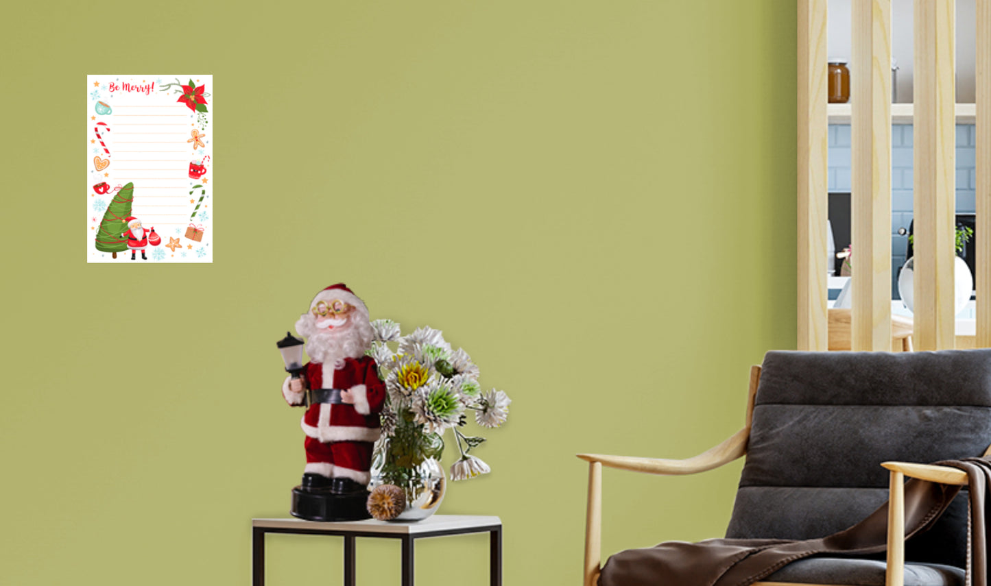 Christmas:  Be Merry Dry Erase        -   Removable     Adhesive Decal