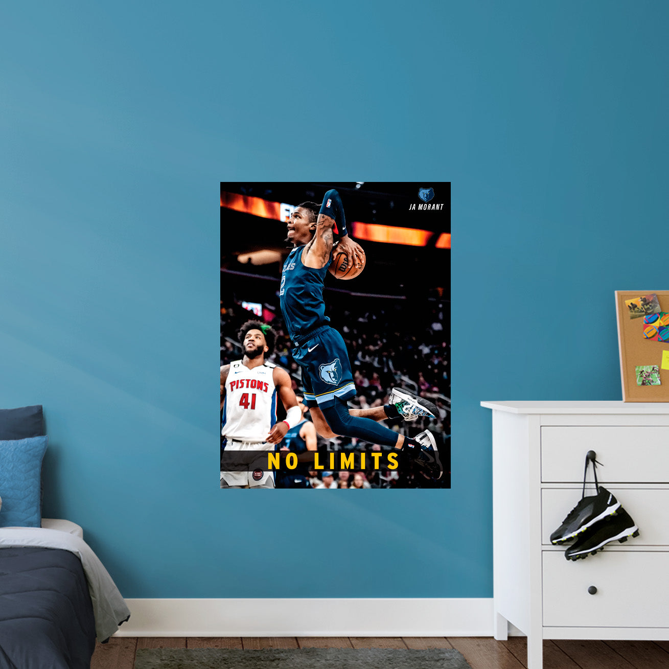 Memphis Grizzlies: Ja Morant  Dunk Motivational Poster        - Officially Licensed NBA Removable     Adhesive Decal