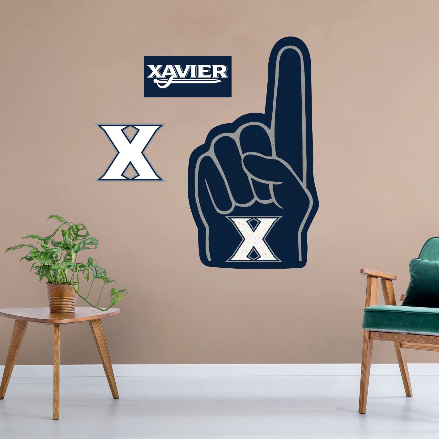 Xavier Musketeers: Foam Finger - Officially Licensed NCAA Removable Adhesive Decal