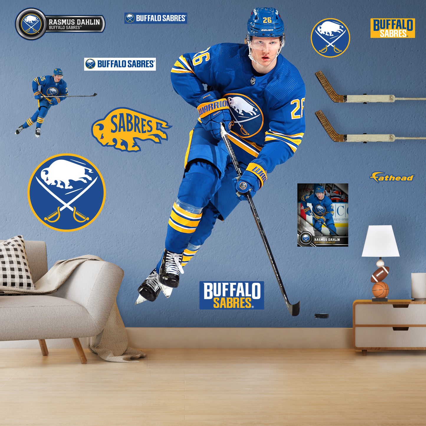 Buffalo Sabres: Rasmus Dahlin         - Officially Licensed NHL Removable     Adhesive Decal