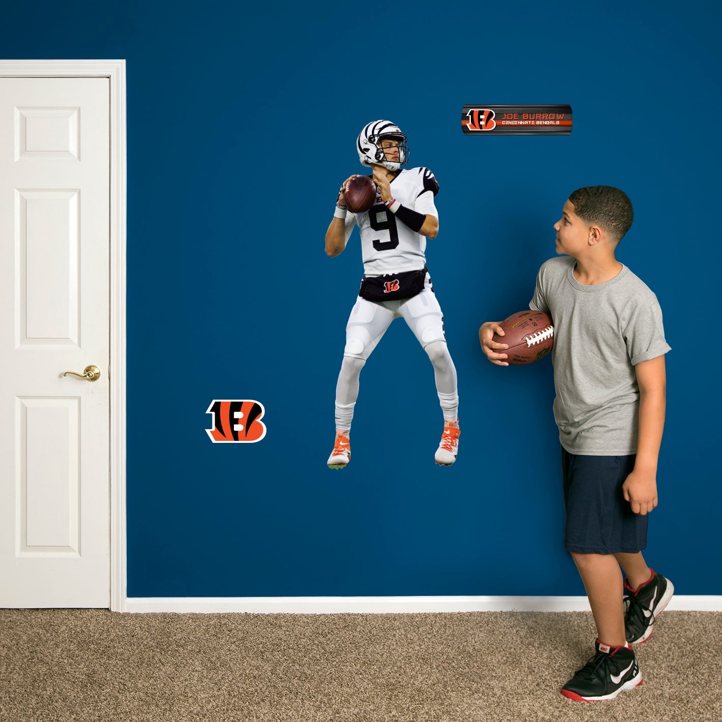 Cincinnati Bengals: Joe Burrow White Uniform - Officially Licensed NFL Removable Adhesive Decal