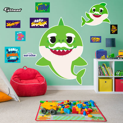Baby Shark: Grandpa Shark RealBig        - Officially Licensed Nickelodeon Removable     Adhesive Decal