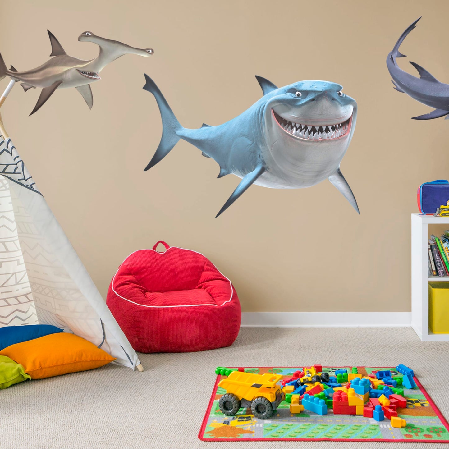 Swimming Sharks Peel And Stick Removable Wallpaper
