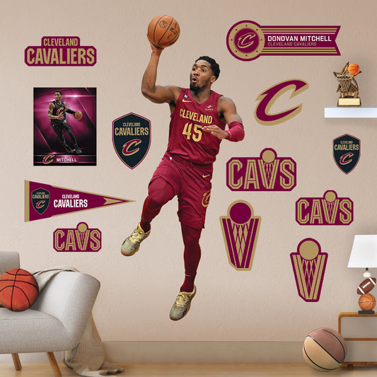 Cleveland Cavaliers: Donovan Mitchell 2022 Icon Jersey        - Officially Licensed NBA Removable     Adhesive Decal