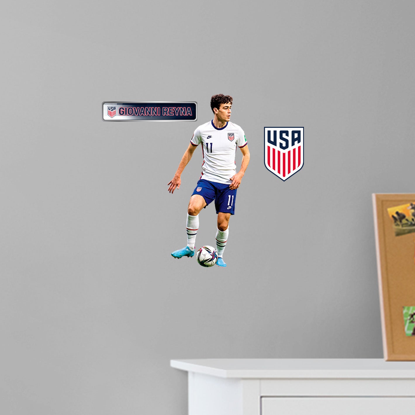Giovanni Reyna  RealBig        - Officially Licensed USMNT Removable     Adhesive Decal