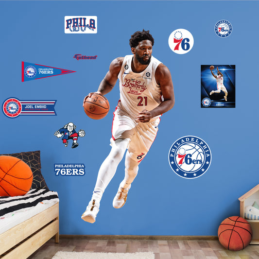 Philadelphia 76ers: Joel Embiid 2022 City Jersey        - Officially Licensed NBA Removable     Adhesive Decal