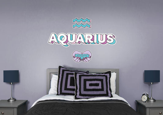 Zodiac: Aquarius         - Officially Licensed Big Moods Removable     Adhesive Decal