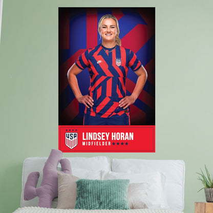 Lindsey Horan Nameplate Poster - Officially Licensed USWNT Removable Adhesive Decal
