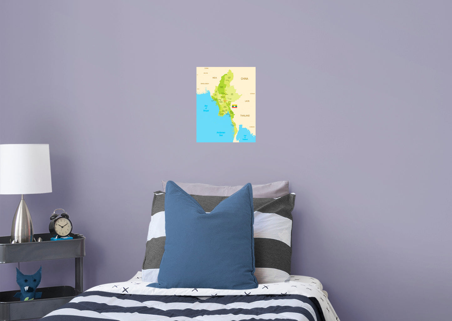 Maps of Asia: Myanmar Mural        -   Removable Wall   Adhesive Decal
