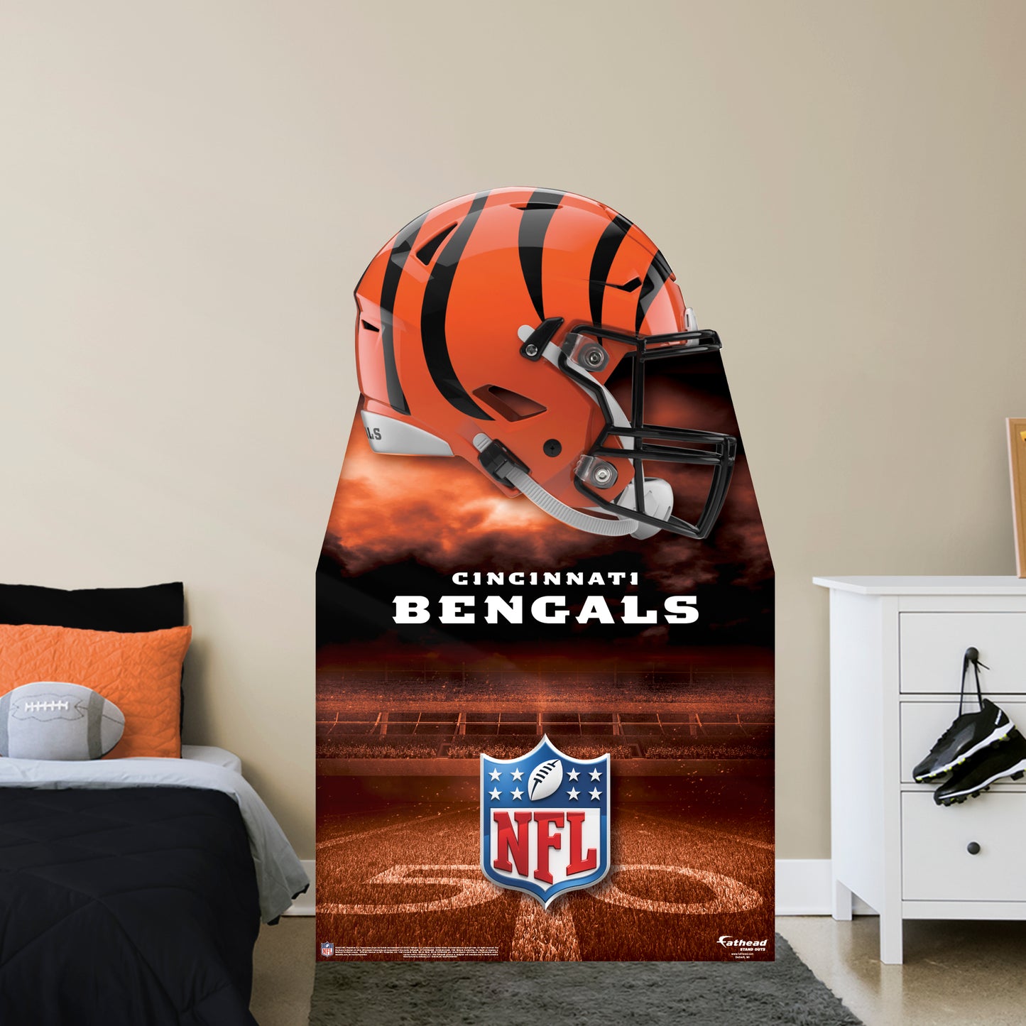 Cincinnati Bengals:  2022 Helmet  Life-Size   Foam Core Cutout  - Officially Licensed NFL    Stand Out