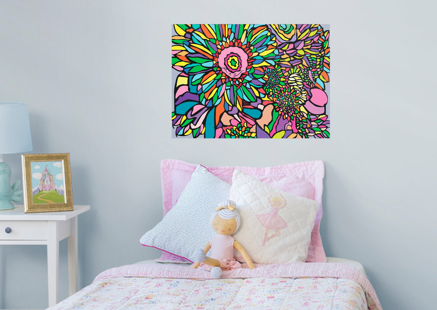Dream Big Art:  Flower Mural        - Officially Licensed Juan de Lascurain Removable Wall   Adhesive Decal