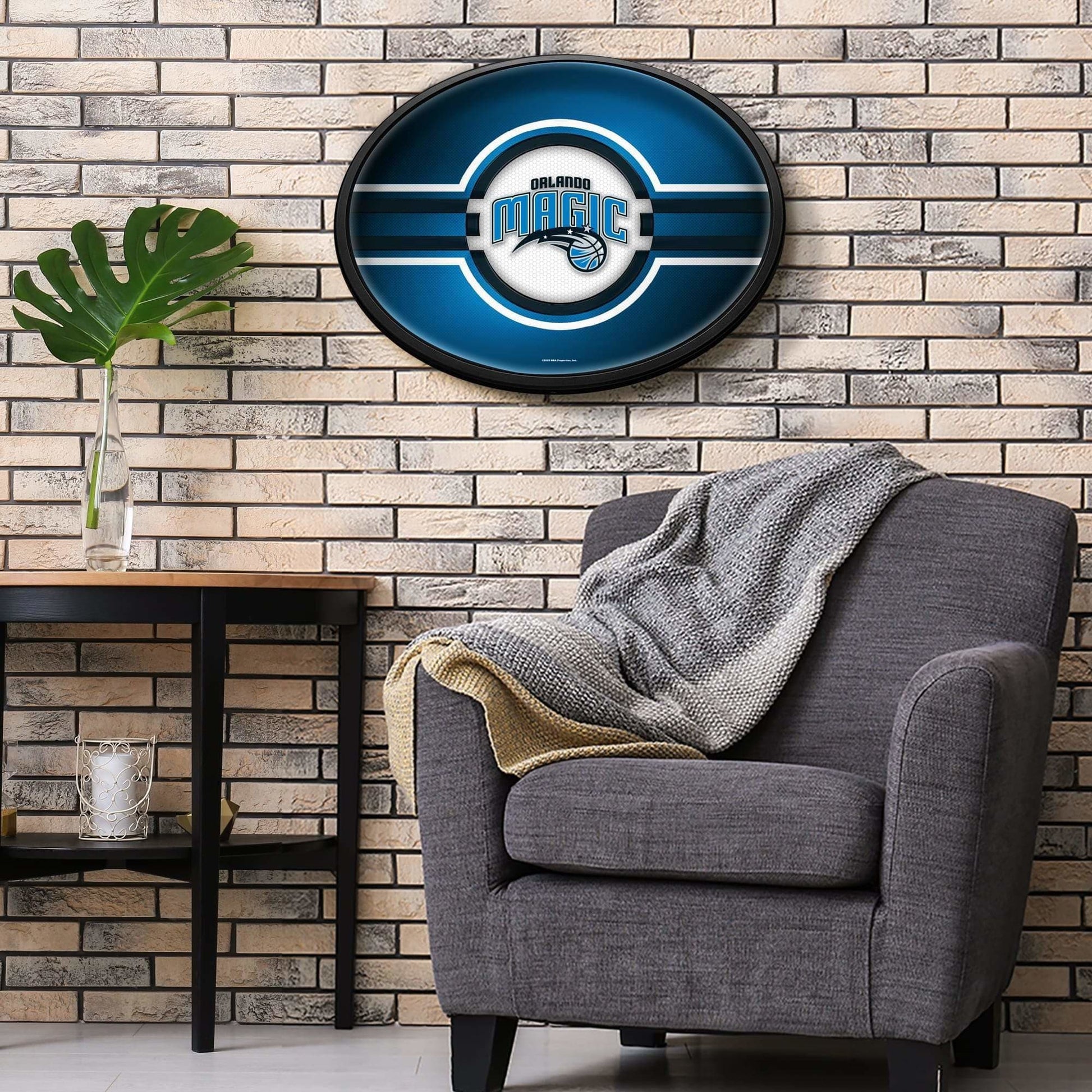 Orlando Magic: Oval Slimline Lighted Wall Sign - The Fan-Brand
