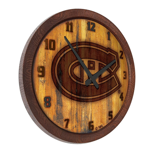 Montreal Canadiens: Branded "Faux" Barrel Top Wall Clock - The Fan-Brand