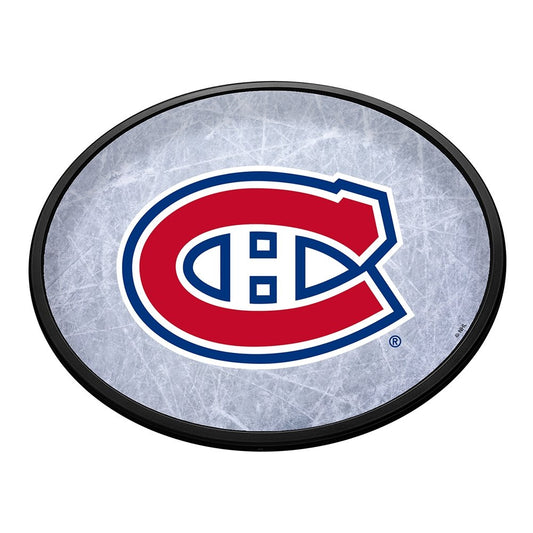 Montreal Canadiens: Ice Rink - Oval Slimline Lighted Wall Sign - The Fan-Brand