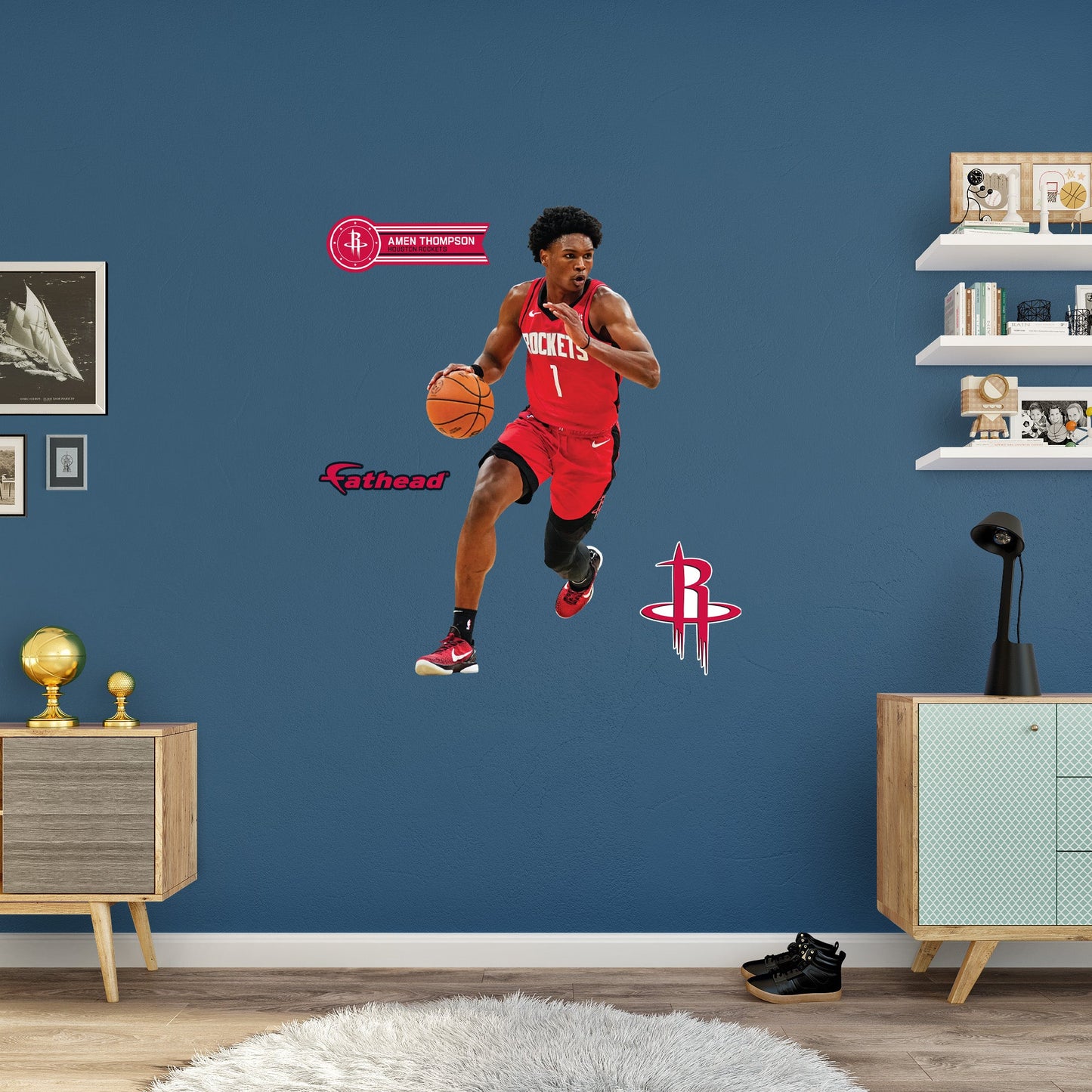 Houston Rockets: Amen Thompson         - Officially Licensed NBA Removable     Adhesive Decal