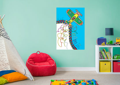 Dream Big Art:  Dream Plane Mural        - Officially Licensed Juan de Lascurain Removable Wall   Adhesive Decal