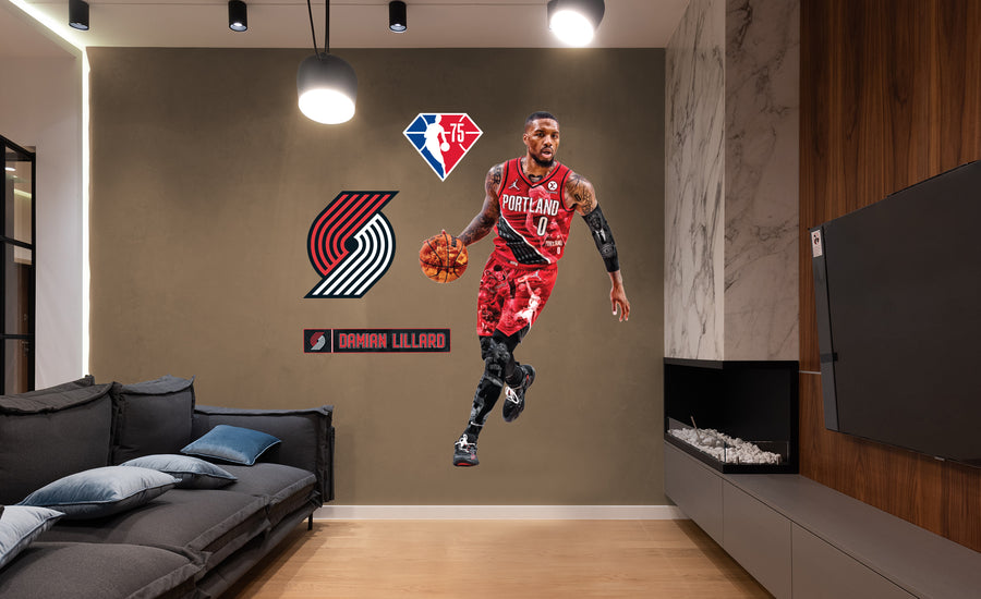 Damian Lillard - RealBig 75th Anniversary Limited Edition Collection - Official NBA - Portland Trail Blazers - Reusable Vinyl Wall Decals