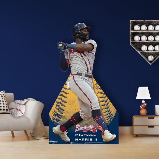 Atlanta Braves: Michael Harris II 2022  Life-Size   Foam Core Cutout  - Officially Licensed MLB    Stand Out
