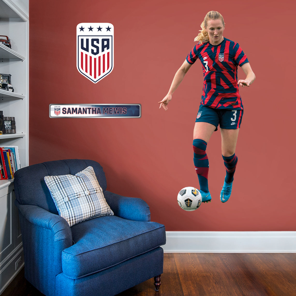 Samantha Mewis  RealBig- Officially Licensed US Soccer Removable     Adhesive Decal
