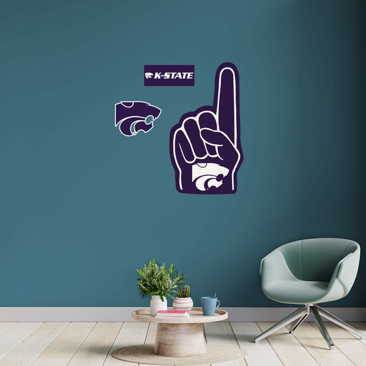 Kansas State Wildcats: Foam Finger - Officially Licensed NCAA Removable Adhesive Decal
