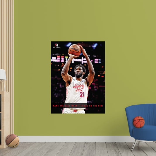Philadelphia 76ers: Joel Embiid 2022 Shooting Motivational Poster        - Officially Licensed NBA Removable     Adhesive Decal