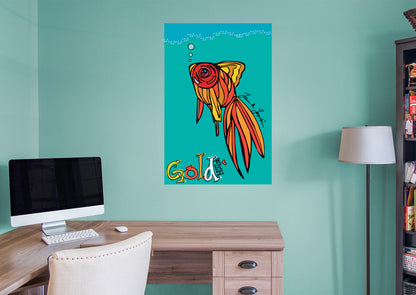 Dream Big Art:  Gold Fish Mural        - Officially Licensed Juan de Lascurain Removable Wall   Adhesive Decal