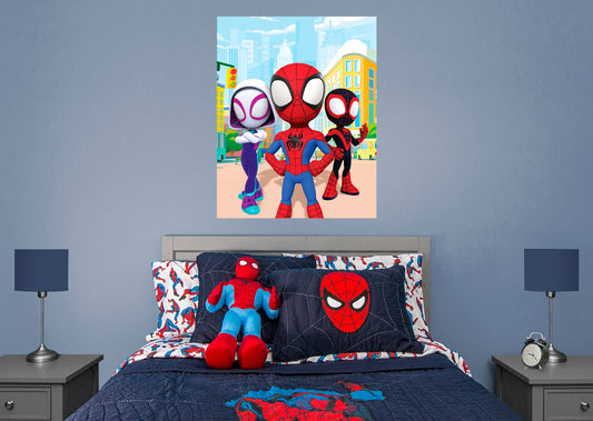 Spidey and His Amazing Friends:  Street Mural        - Officially Licensed Marvel Removable Wall   Adhesive Decal