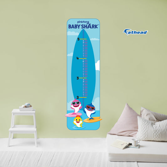 Baby Shark: Surfing Growth Chart - Officially Licensed Nickelodeon Removable Adhesive Decal