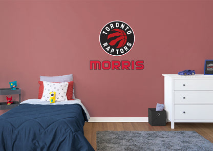 Toronto Raptors:   Stacked Personalized Name Red Text PREMASK        - Officially Licensed NBA Removable Wall   Adhesive Decal