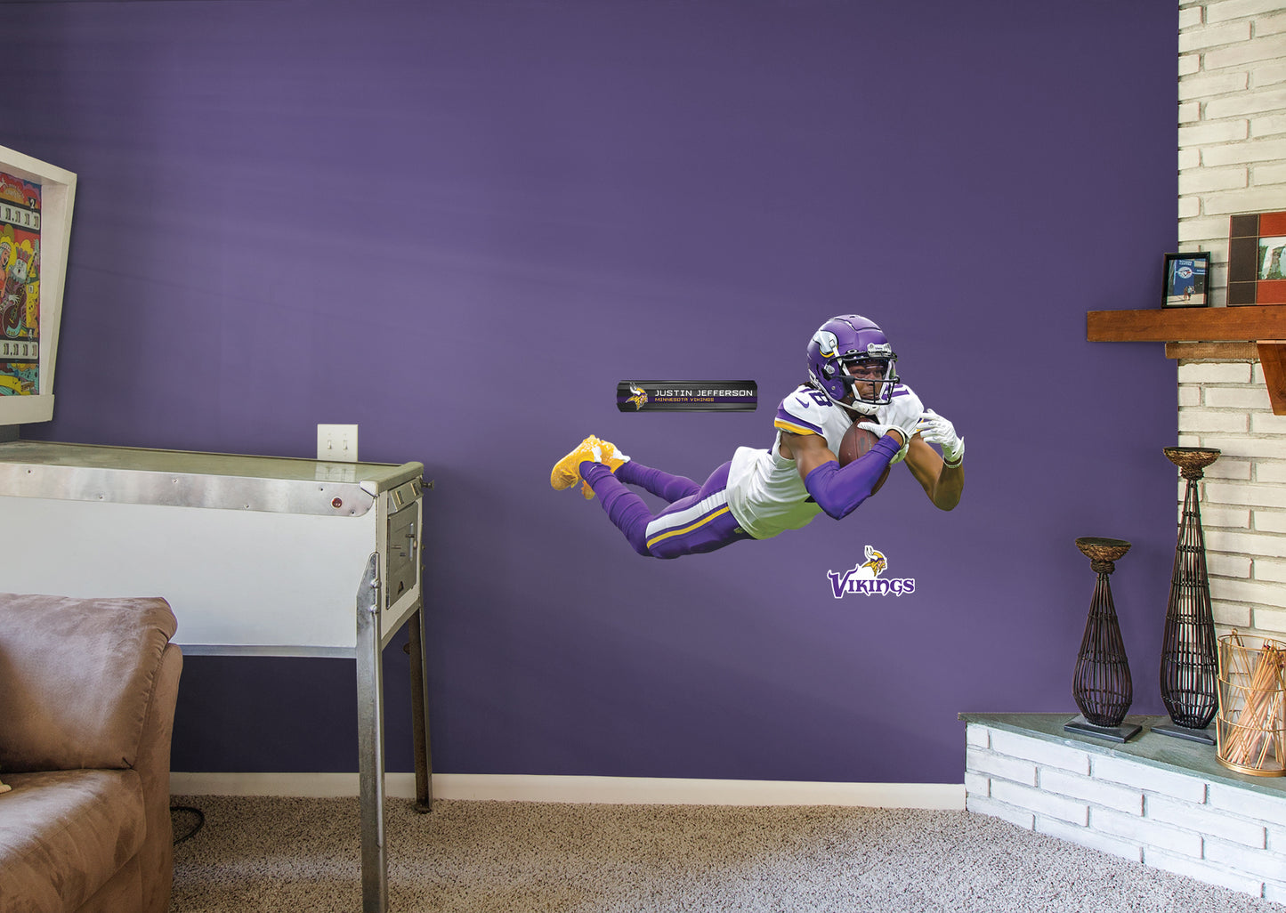 ) Framed Justin Jefferson Minnesota Vikings Signed Purple