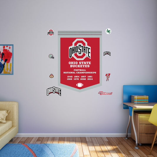 Ohio State U: Ohio State Buckeyes Football National Championship Banner Logo        - Officially Licensed NCAA