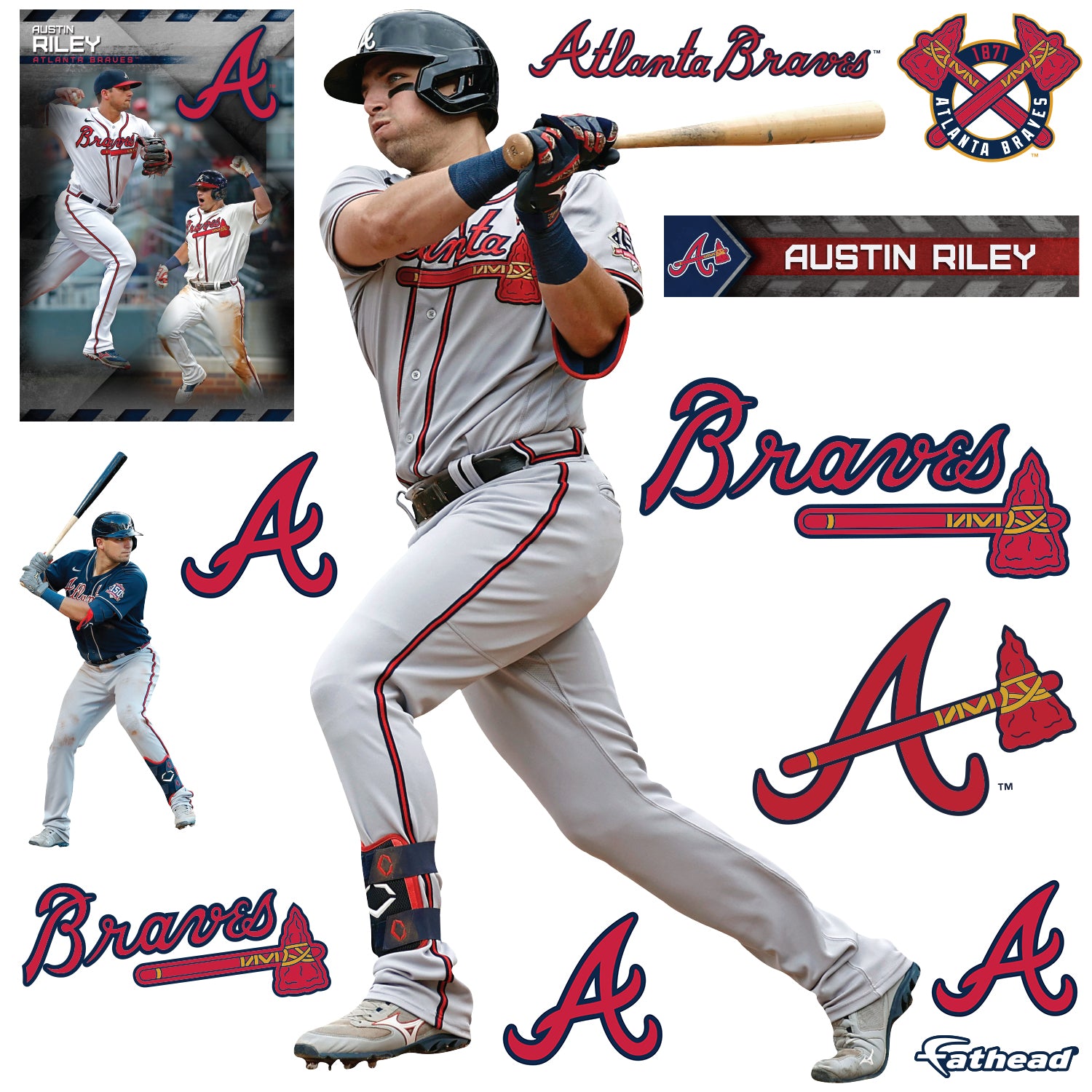 Framed Austin Riley Atlanta Braves Autographed Cream Majestic