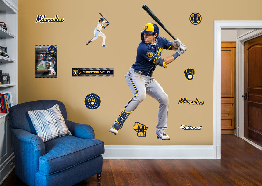 Christian Yelich - RealBig Collection - Official MLB - Milwaukee Brewers - Reusable Vinyl Wall Decals #3