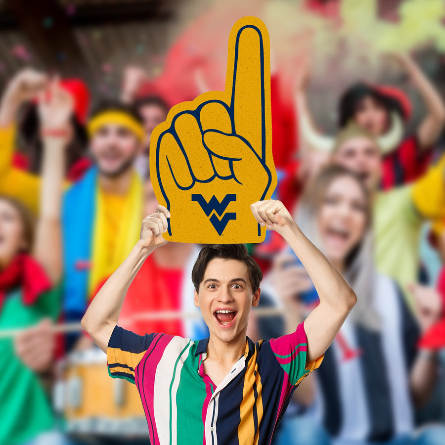 Foam Finger - Big Head - Official NCAA - West Virginia Mountaineers - Foam Core Cutout