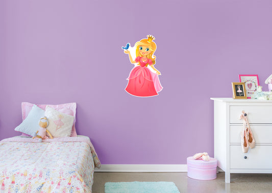 Nursery: Princess Princess with Bird Character        -   Removable Wall   Adhesive Decal
